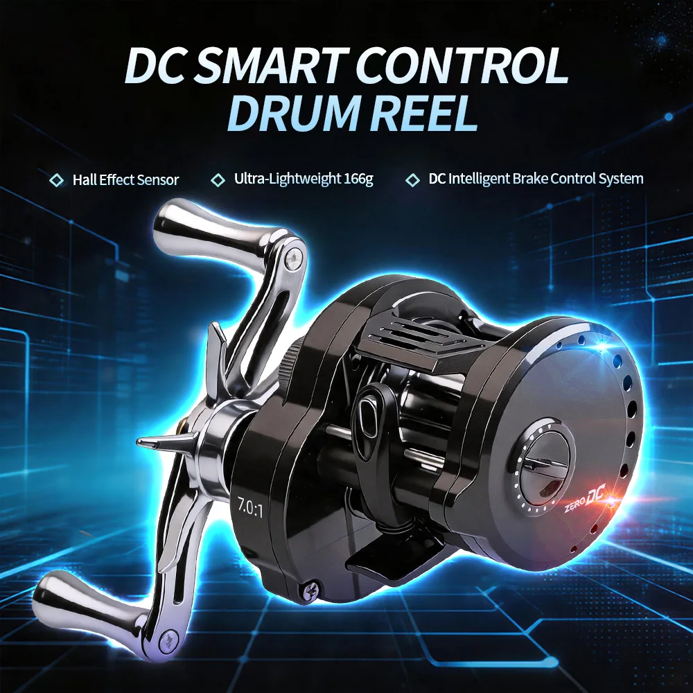 FISHINGFANS ORCA ZERO DC 7.0:1 Moulinet de pêche à lancer auto-chargeant polyvalent pour micro-leurres