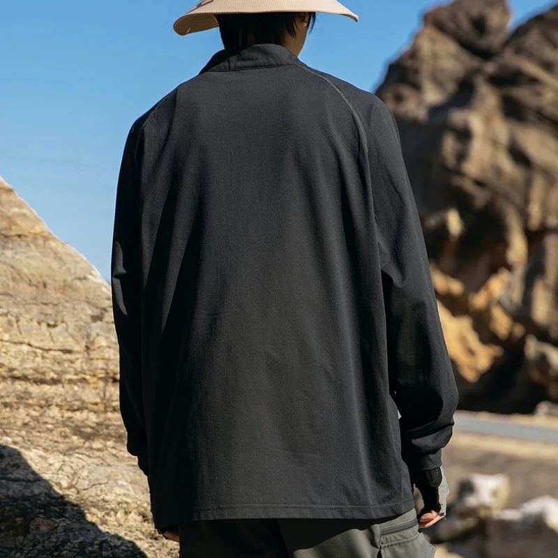 Unisex Hiking Half-Zip Base Layer Shirt - Moisture-Wicking UPF 30+ Sun Protection for Trekking & Trail Running