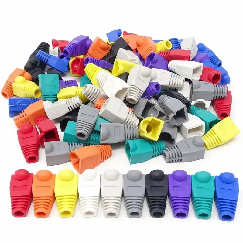 10/20/40/60pcs Connector Plug Protective Sleeve Random Color Connector Plugs Cover Cap For Cable Usb Connectors Laptop Pc Case