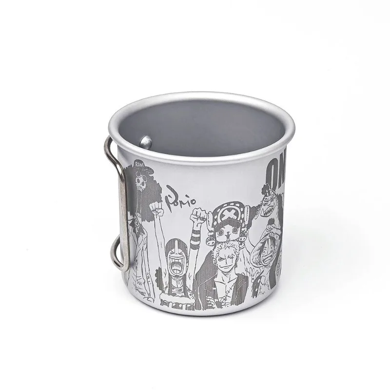 New One Piece Luffy Roronoa Zoro Nami Sanji Cartoon Animation Peripheral Secondary Aluminum Alloy Water Cup Creative Folding Cup view 3