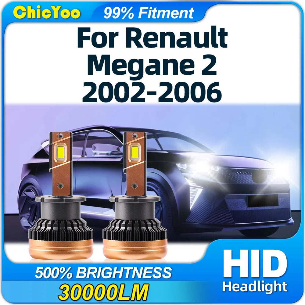 

D2S LED Headlights HID Bulbs 30000LM Canbus No Error Car Xenon Lights 12V 24V For Renault Megane 2 2002 2003 2004 2005 2006