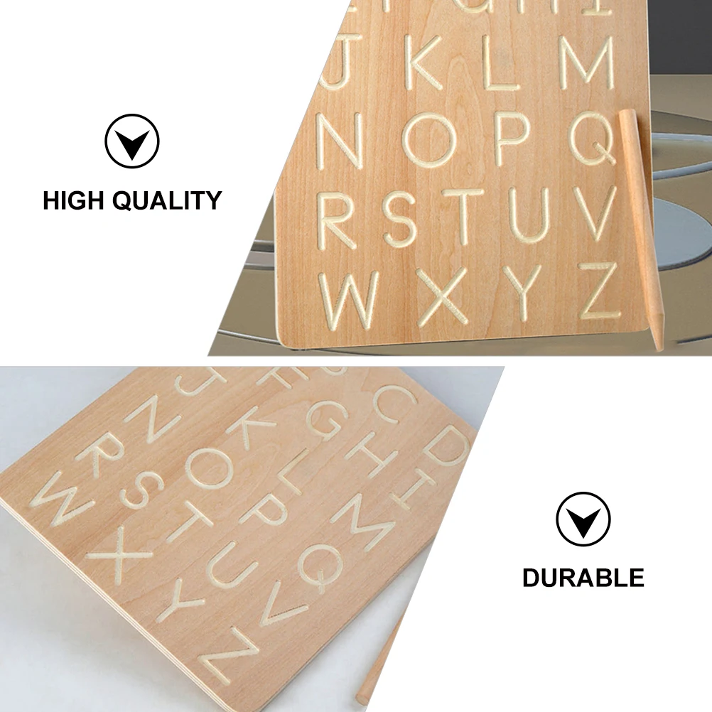 

Wooden Alphabet Tracing Board Writing Plaything Kids Cognitive Toys Toddler Learning Puzzle Letter Recognition Kindergarten