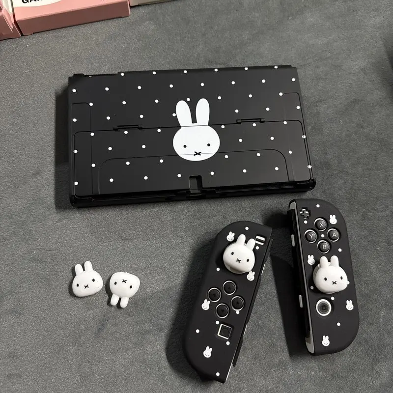 In Stock Miffy Polka Dot Protective Case For Nintendo Switch2 Oled NS Lite Split Type Hard Shell Soft Grip With Thumb Grips Gift view 2