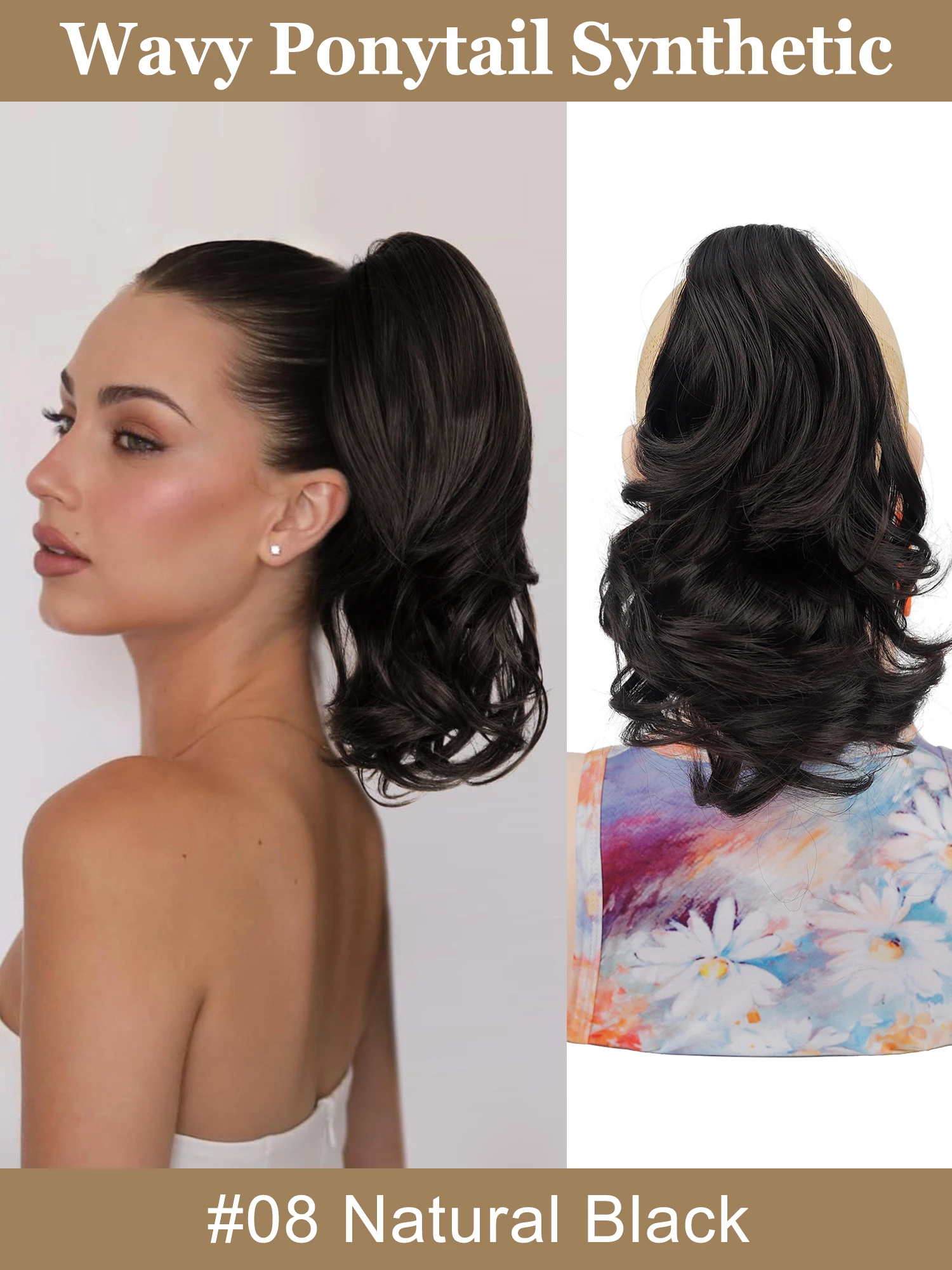 Curly Wave Claw Clip Ponytail Hair Extensions for Women's Ponytail Wigs Easy to Wear and Style with a Natural Appearance