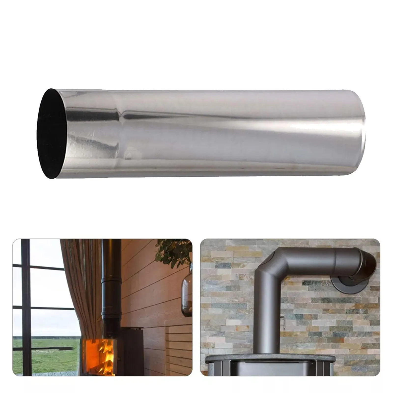 Stainless Steel Chimney Liner Multi Flue Stove Pipe Straight Type Smoke Tube Water Heater Exhaust Pipe 0.2m To 0.5m Length