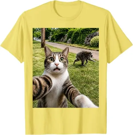 Jimothy Cat Selfie Raccoon Legend T-Shirt Y2k Niedliches Jimothy Raccoon Kitty Lover Grafik-Bekleidung für Frauen Männer Streetwear T-Shirts – Detail 20