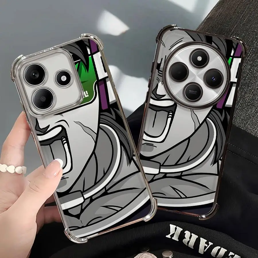 

Phone Case for Redmi Note 10 11 12 13 Pro 11s 9Pro 9S 10s 10 Lite 14ProPlus Clear Cover Dragon Balls Fighting Face