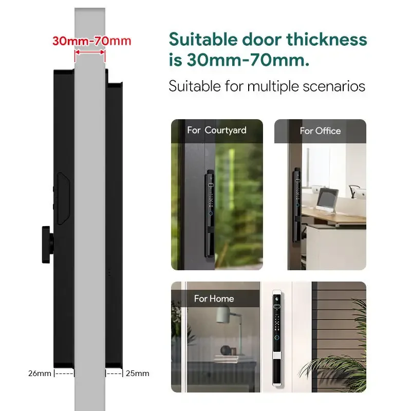 Smartier Tuya 3D Face Cerradura Inteligente Дверной замок с ЧПУ Камера Цифровое распознавание Замки отпечатков пальцев