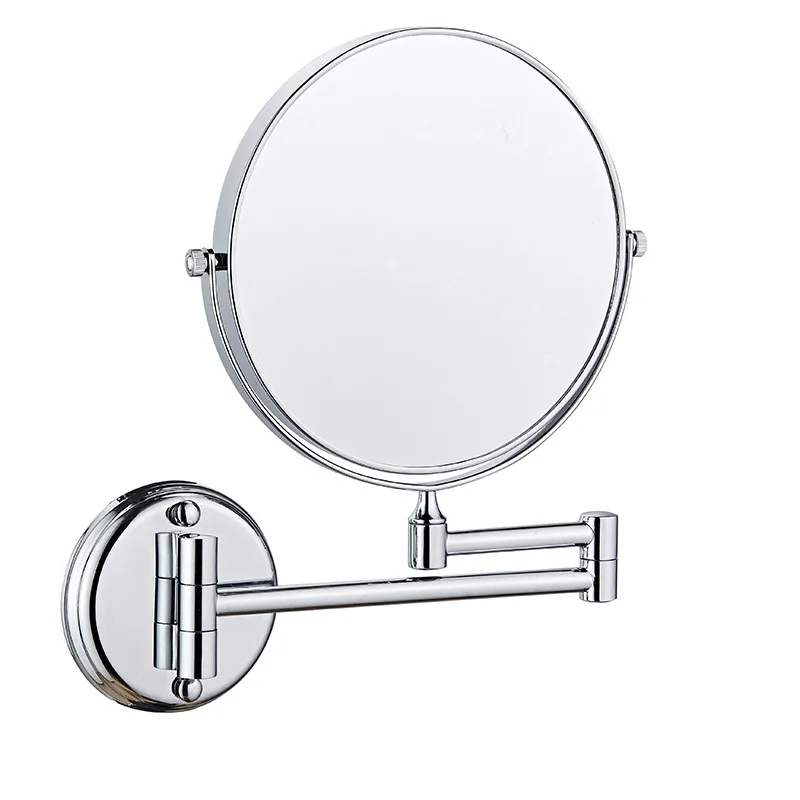 Bathroom makeup mirror folding hotel bathroom telescopic mirror wall mounted double-sided magnifying beauty mirror wall hanging