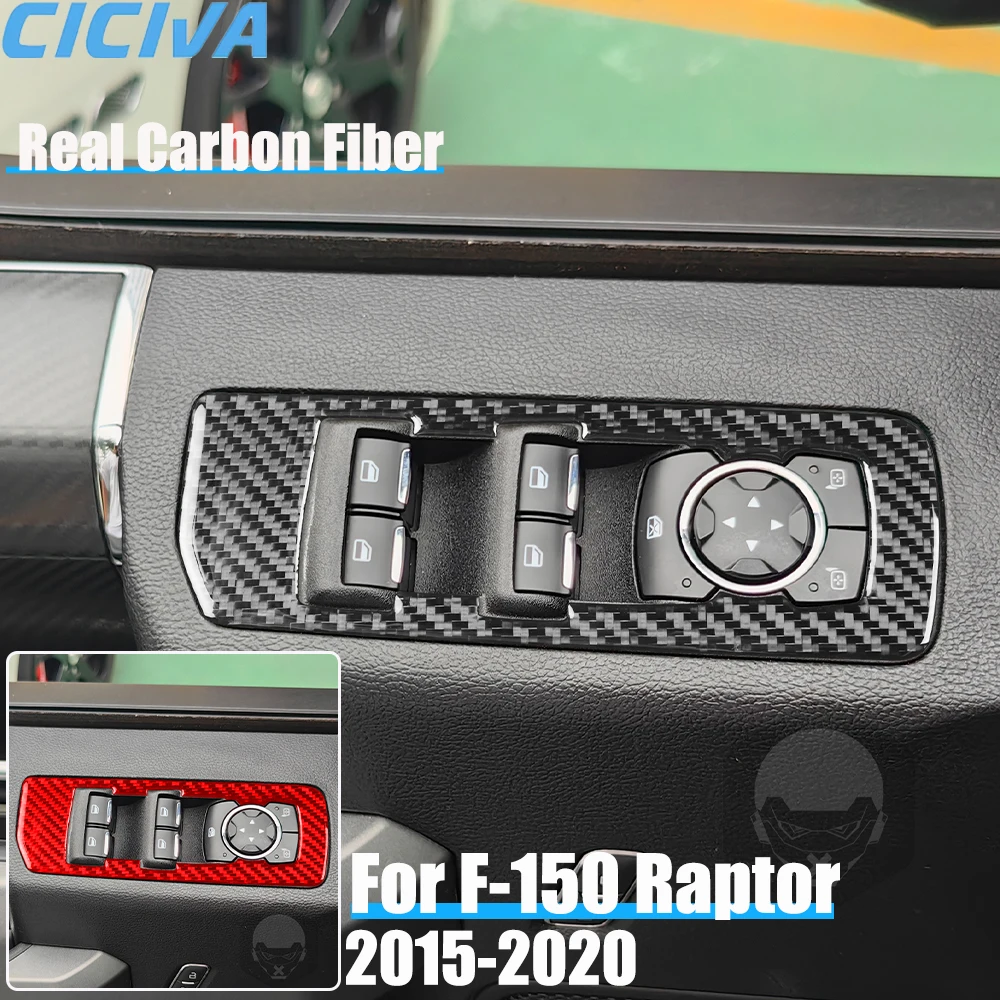 

Настоящее углеродное волокно, автомобильные аксессуары, панель подъема окна, декоративная накладка, мягкая наклейка для Ford F150 SVT Raptor 2015-2020