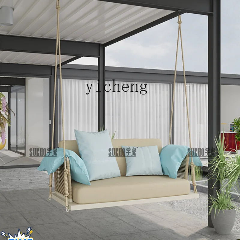 

ZC Outdoor Swing Balcony Glider Courtyard Outdoor to Swing Indoor Home Single Double Rattan Cradle Glider