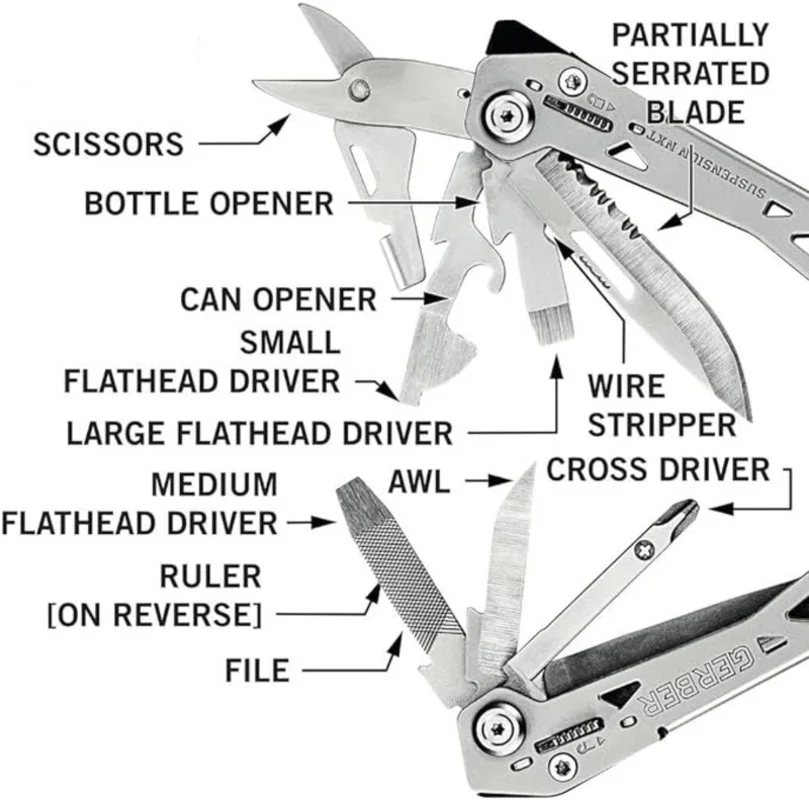 Gerber SUSPENSION-NXT 18 w 1 Multitool Sprzęt kempingowy EDC Taktyczny Survival Outdoor Hunting Samoobrona Bushcraft Naturehik