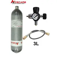 ACECARE-tanque de alta presión de cilindro de fibra de carbono, 4500PSI, 300bar, 3L, con estación de llenado, HPA, estación de carga de buceo, M18 x 1,5