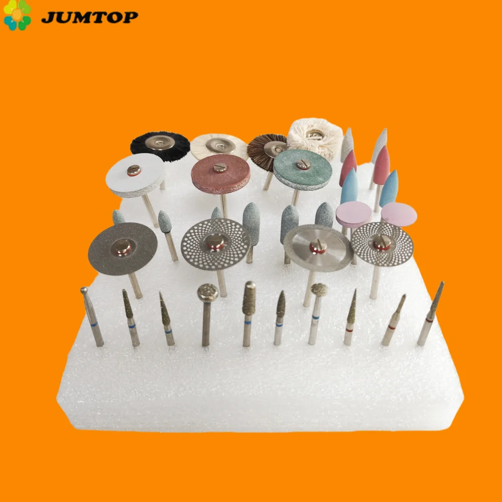 

Dental Lab Polishing Kit - HP Ceramic Porcelain Grinding Set with Diamond Burs & Brushes for Dentures