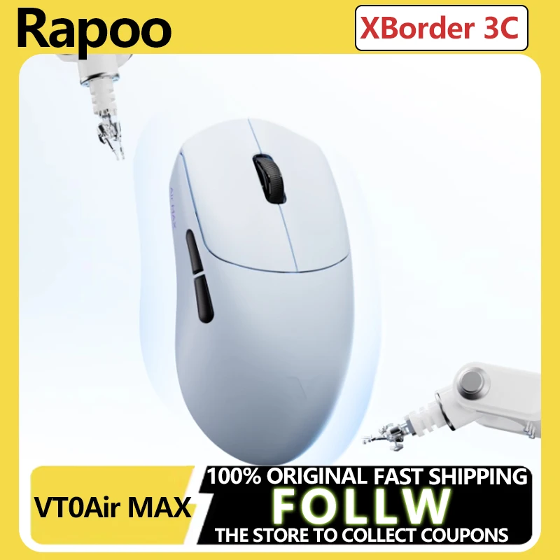 

New Rapoo VT0Air MAX Wireless Gaming Mouse 2.4G 2-Mode Dual 8K Nordic52845 Paw3950 Ultimate 39g long Battery FPS Custome Mice