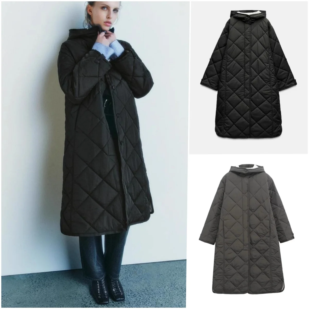 

Осень-зима, Новое поступление, женская свободная хлопковая куртка с капюшоном в стиле ретро, верхняя одежда средней длины, уличная одежда, обычная, толстая...