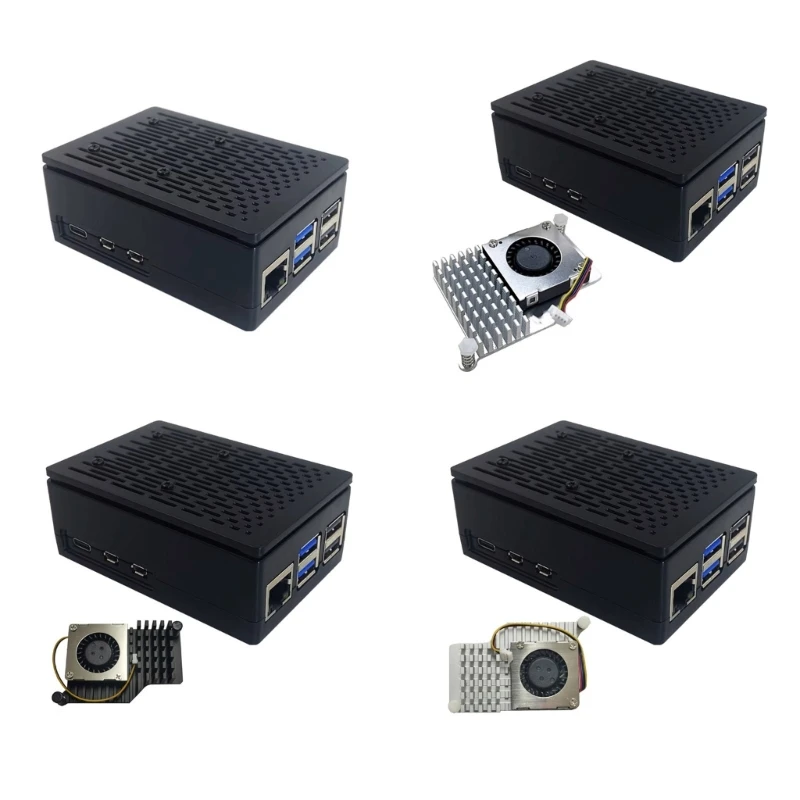 Durable ABS Case Cover for RPI5 with Efficient Heatsink Cooling Fan for Optional