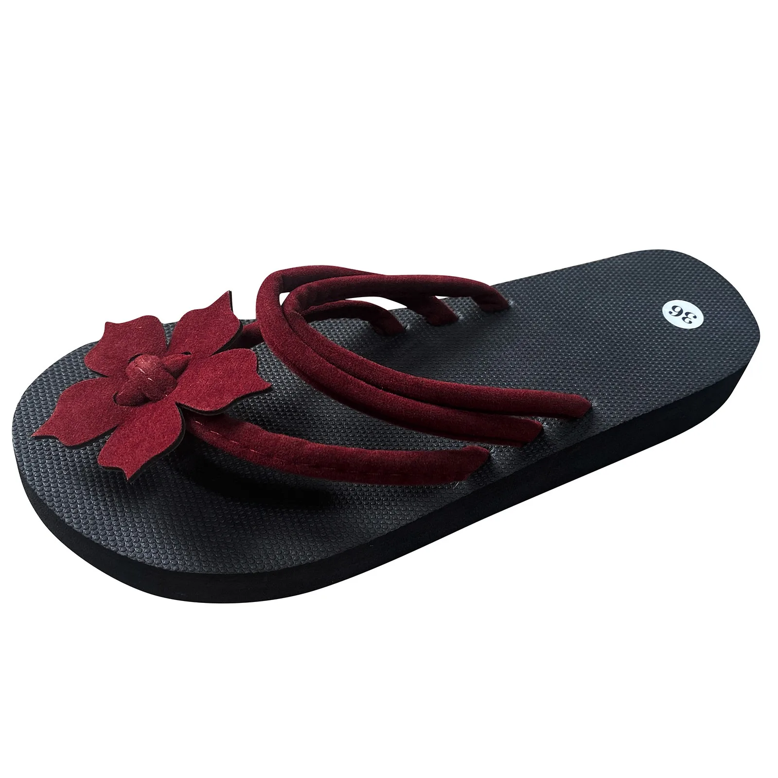 Zapatillas ligeras antideslizantes para mujer, chanclas planas para exteriores, sandalias básicas para el hogar, color negro, 2023