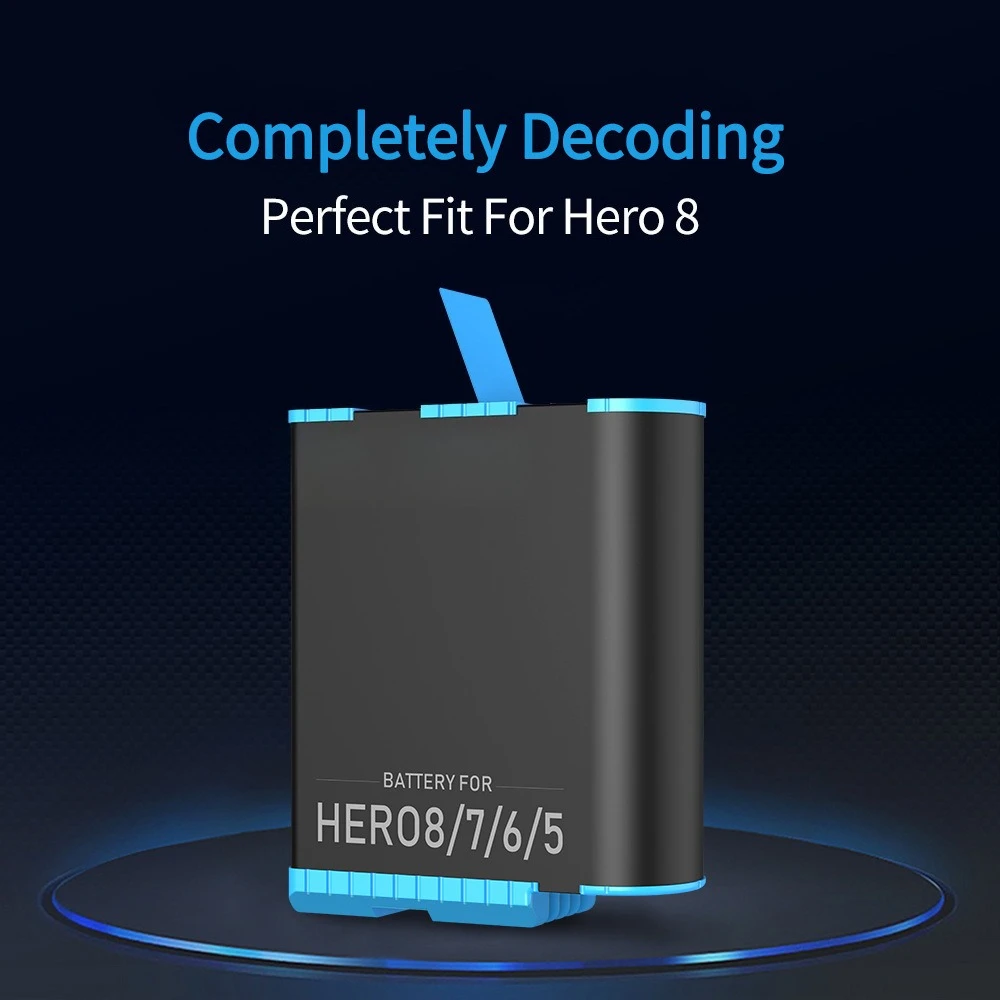 For GoPro Hero 5 6 7 8 Battery 3.85V 1220mAh Replacement Li-ion Battery for GoPro 5/6/7/8 Black Action Camera Accessories view 3