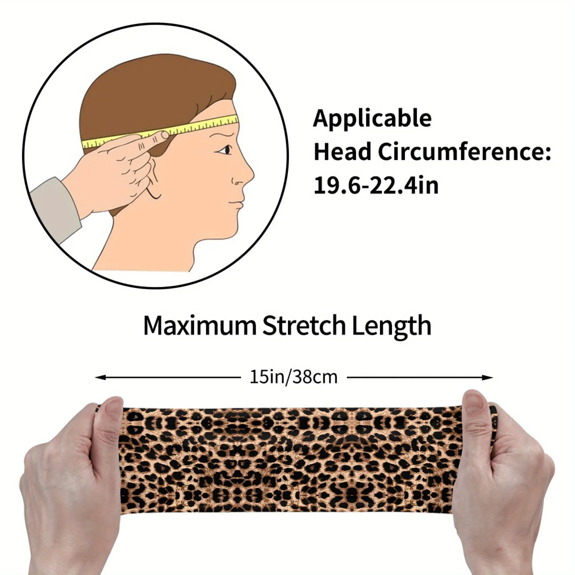 Customization BIIHUDU Leopard Print Sports Headband - Stylish Polyester Knit, Hand Washable, Ideal For Fitness And Sports Activi