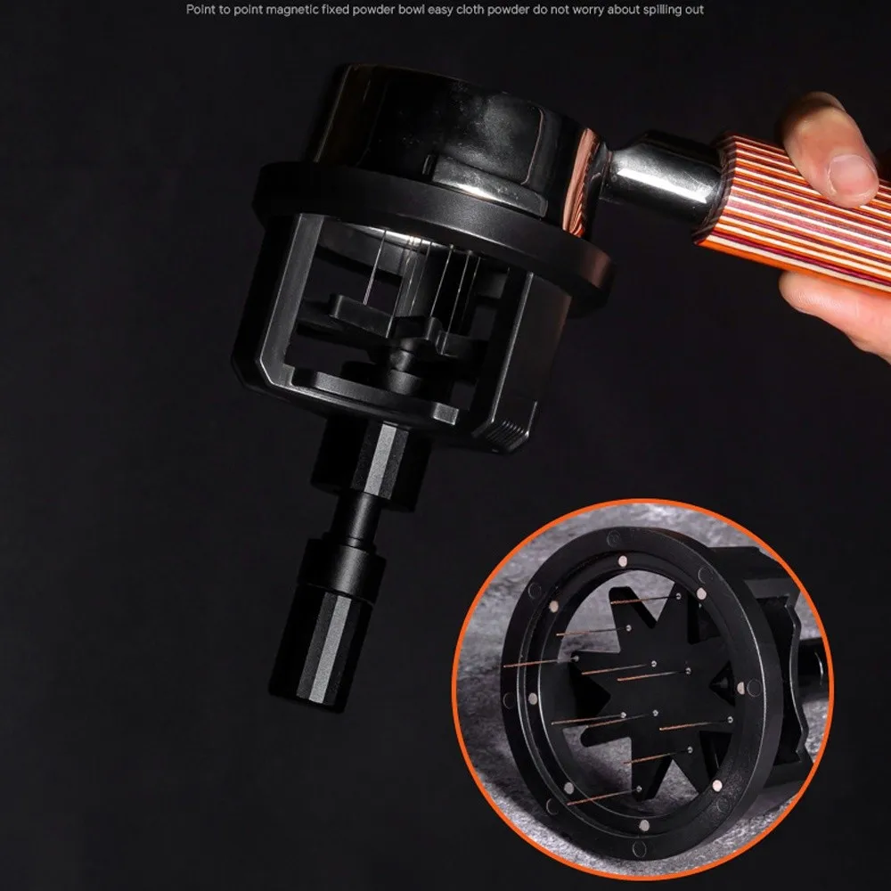 

51mm/58mm Magnetic Coffee Tamper Rotating Needle Adjustable Espresso Hand Tamper Anti-slip Needle Powder Dispenser Barista Tools