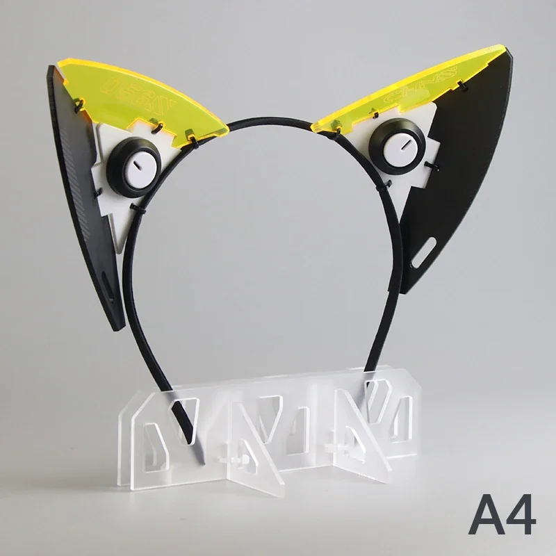 Cyberpunk Cosplay Mask Headband Functional Mechanical Cat Ears Hairband Central Town Tactical Craft Prop Music Festival Headwear