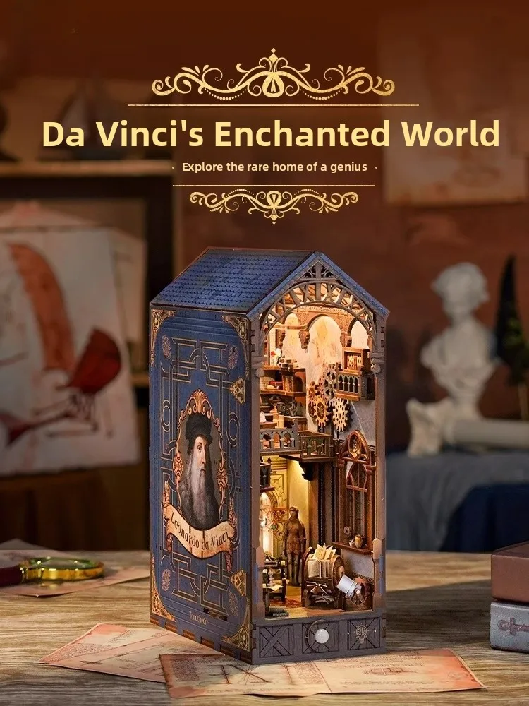 

DIY ature Model House Assembly Toy Wooden Building Blo Birthday Gift Handmade Da Vinci Fsy Simulation Eonal Toy