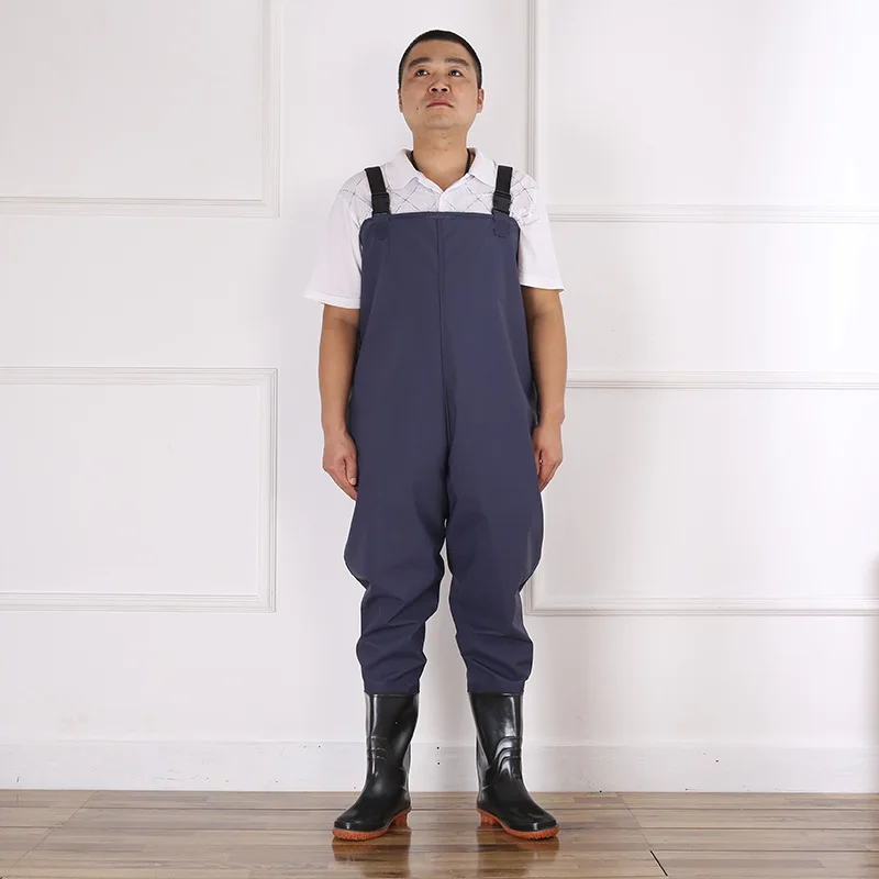 Siamese Fishing Waterproof Wear-resistant Men and Women Fishing Clothing Overalls Rain Boots Half-body Wading Fishing Clothing