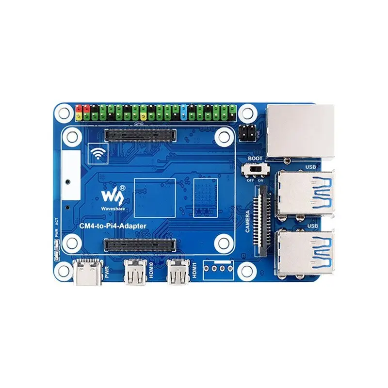 Waveshare CM4 To Pi 4B Adapter For Raspberry Pi CM4 With GPIO Poe -Compatible USB 3.0 Ethernet Expansion Board For Rpi 4B