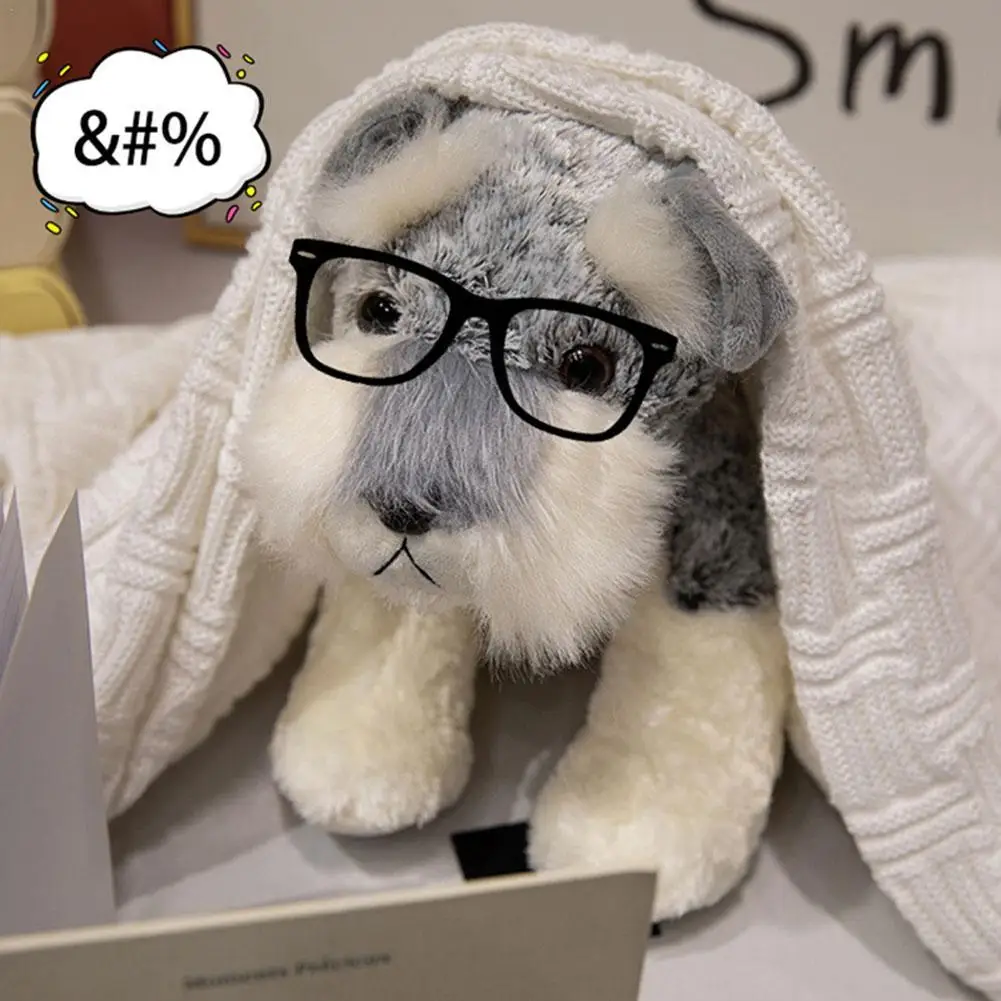 22/30/40Cm Leuke Schnauzer Knuffel Simulatie Kawaii Puppy Zacht Kussen Pop Verjaardagscadeau Bank ornamenten Trendy Cadeaus Voor Meisje