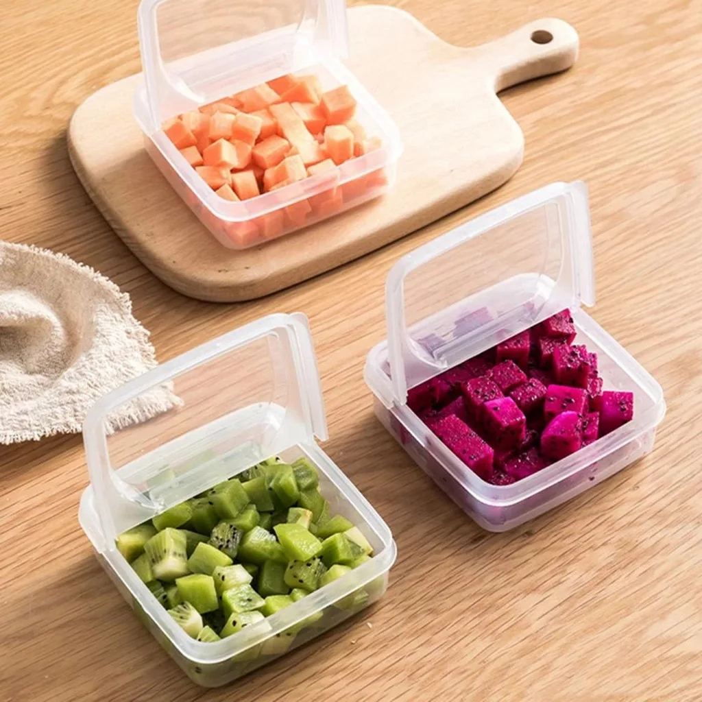 2pcs Butter Cheese Storage Box Transparent Cheese Box Refrigerator Kitchen Fruit Vegetable Fresh-keeping Organizer Storage Box