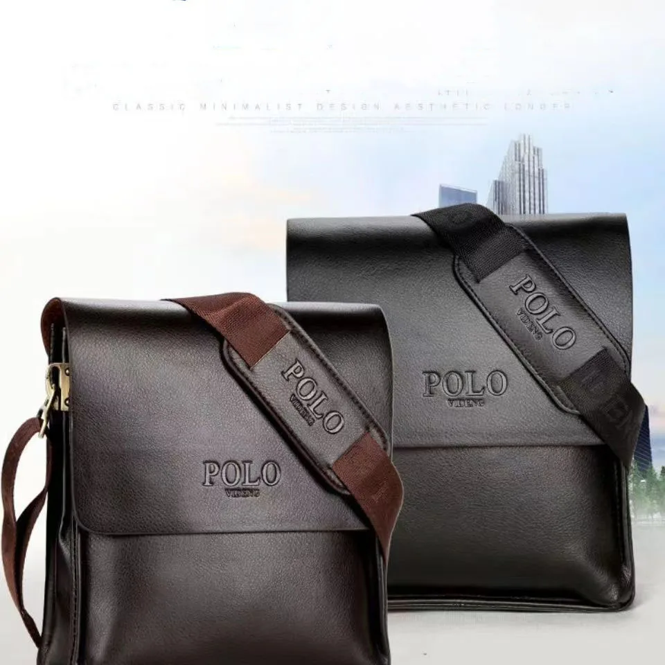 

2024 New Retro Vitengpolo Men's Leather Shoulder Crossbody Bag Backpack Business Messenger Briefcase