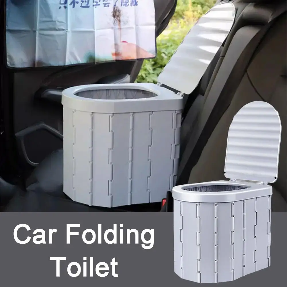 Folding Integrated Portable Car Trash Can Outdoor Children And Elderly Deodorant Non-slip Road Trip Toilet Accesorios Para F0U9