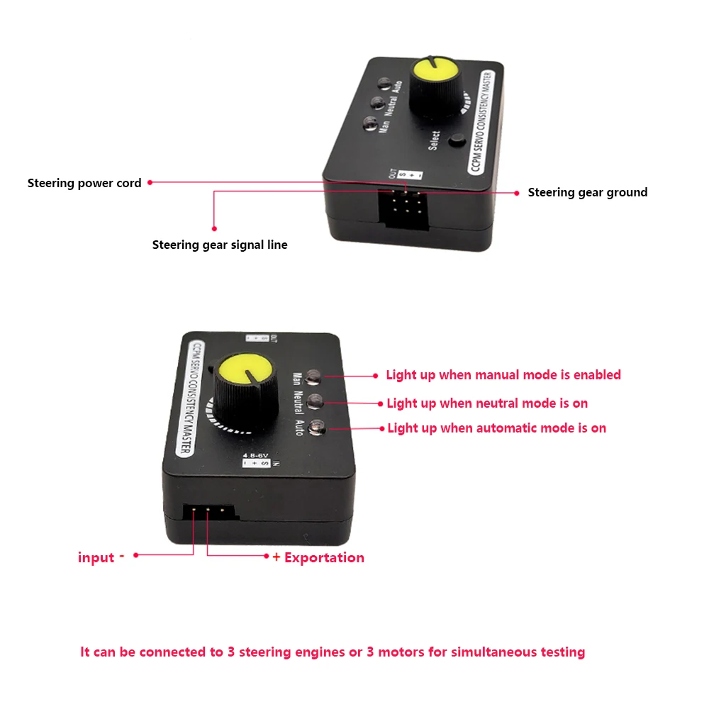 Multi Servo Tester 3CH ECS Consistency Speed Controler Power Channels CCPM Master Checker RC Drone Parts