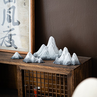 Creative Micro Landscape Ceramic Living Room Tabletop Decorations for Snow Capped Mountains Rockery Fish Tank Decorations