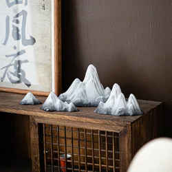 Creative Micro Landscape Ceramic Living Room Tabletop Decorations for Snow Capped Mountains Rockery Fish Tank Decorations