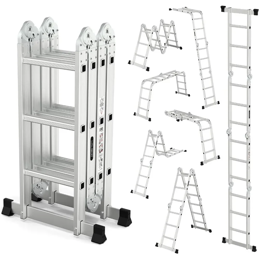 Folding Ladder Multi-Purpose Aluminium Extension 7 in 1 Step Heavy Duty Combination EN 131 Standard