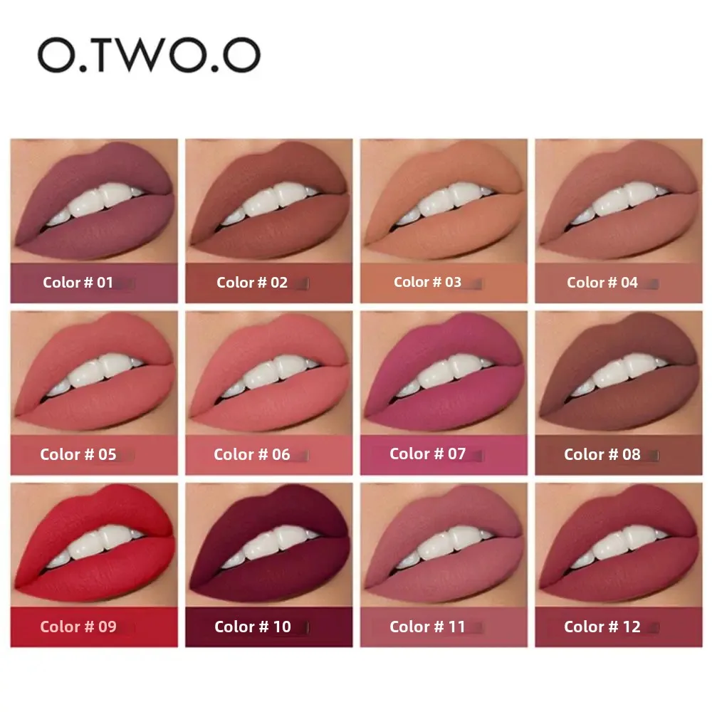 Waterproof 2 in 1 Matte Lipstick Lip Gloss 12 Colors Long Lasting Makeup Cosmetics Rouge Lips Stick Batom Mate
