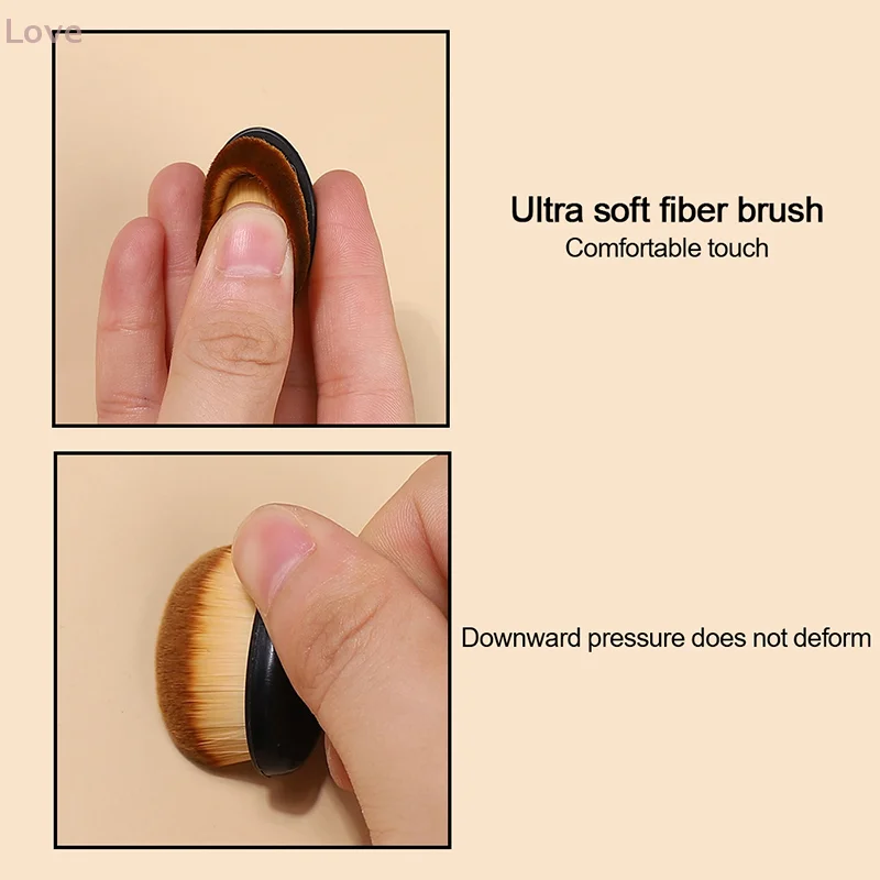 [L&P] 네일 아트 더스트 브러쉬 버클 브러쉬 타원형 젤 먼지 제거 메이크업 링 모양 브러쉬 매니큐어 도구