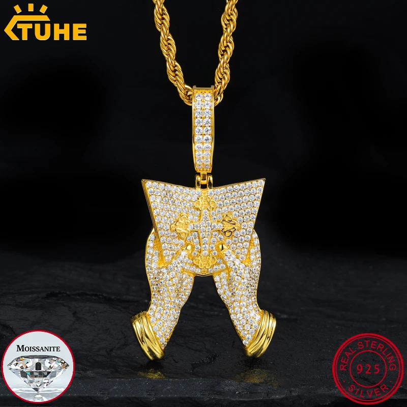 TUHE Unisex High Quality D VVS Moissanite Bible Hip Hop Pendant For Women Men's Real 925 Silver Iced Out Hip Hop Jewelry Gifts