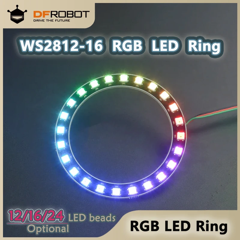 DFRobot WS2812-12/16/24 RGB LED Ring 12/16/24 LED beads optional full-color RGB