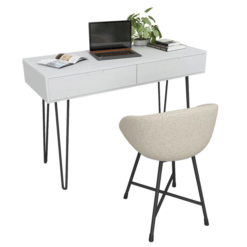 Modern White and Black Office Computer Writing Study Desk, Office Furniture Desk Table, Wood Work Writing