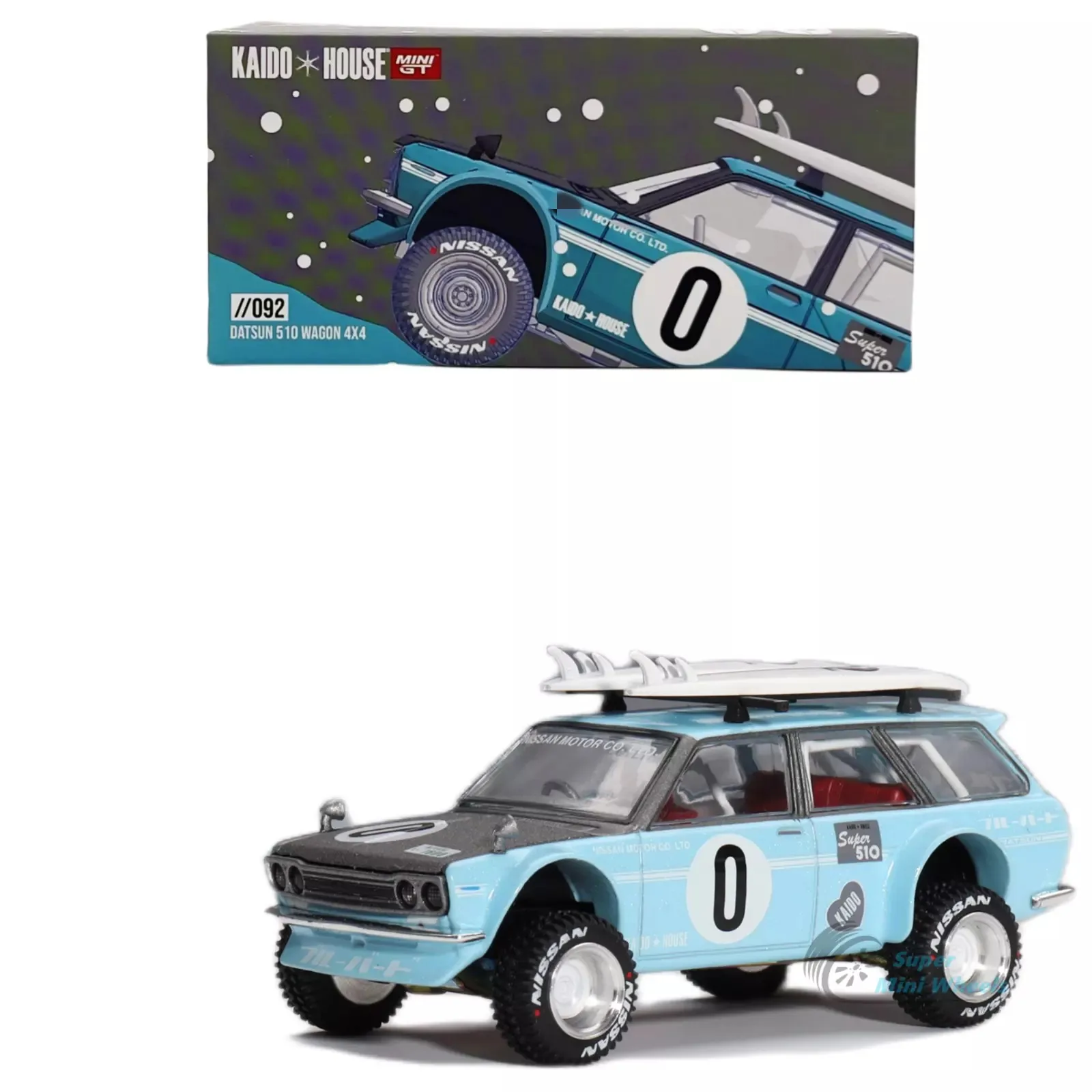 

Mini GT x Kaido House 1:64 Datsun KAIDO 510 Wagon 4x4 Holiday Edition - KHMG092