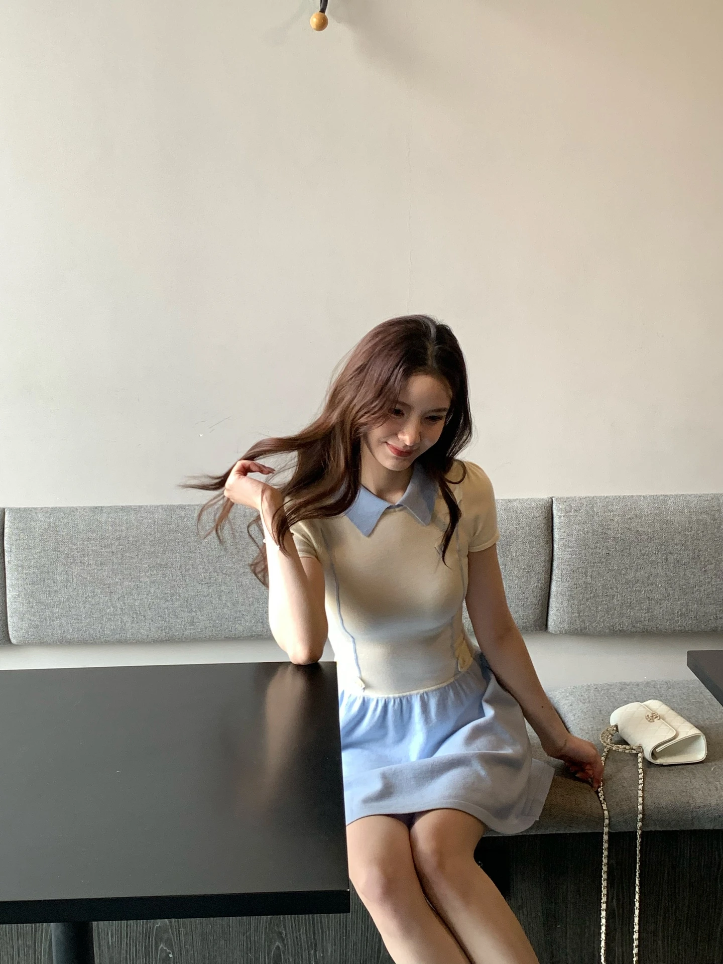 

Wcouture Original College Sle Cotton Wool Knitted ort Skirt Vest Top Youthful Sensation A-Line Silhouette Daily Wear