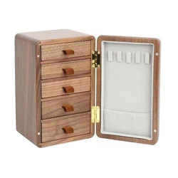 Caja joyería organizador almacenamiento seguro para collares anillos 5 cajones caja almacenamiento joyería soporte