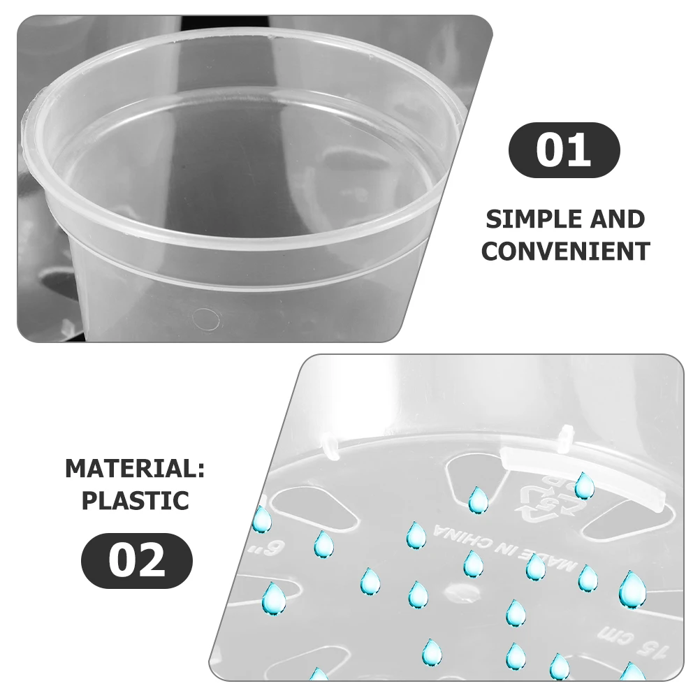 

6pcs Transparent Flower Pot Set Clear Orchid Pots with Holes for Indoor Plants Plastic Large Planter Garden Container