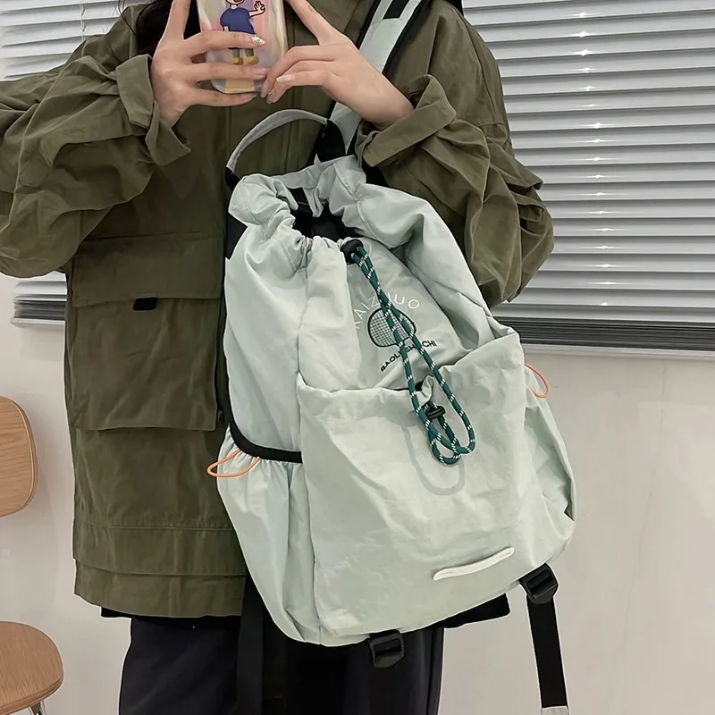 

Casual Backpack Women Men Embroidered Tennis Rucksack Unisex Portable Laptop Backpack Outdoor Travel Backpacks Student Schoolbag