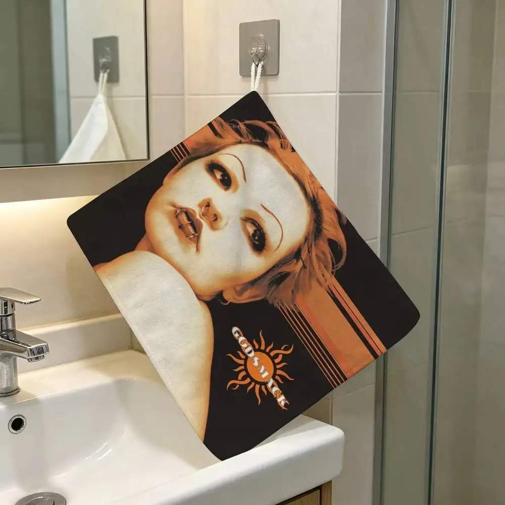 Band G_Godsmack Hanging Style Hand Wiping Towel Polyester Cotton Anti-fade For Indoor Kitchen Living Room
