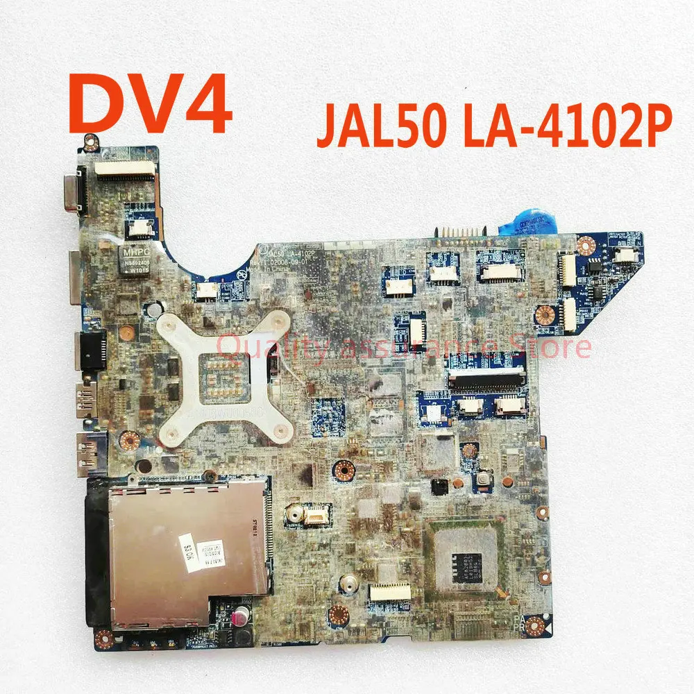 JAL50 LA-4102P For HP Pavilion DV4 Laptop Motherboard 486723-001 496730-001 Mainboard PM45 DDR2 Free cpu