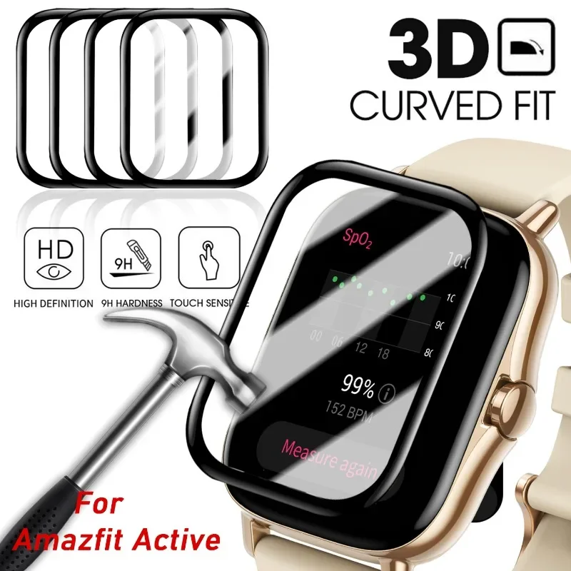 3D Curved Film for Amazfit Active Screen Protector Anti-scratch Protective Film for Amazfit Active Watch Accessories Not Glass